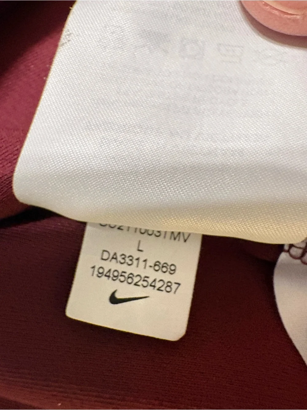 Nike Virginia Tech Hokies Dri-fit Polo Shirt Short Sleeves Maroon Size L